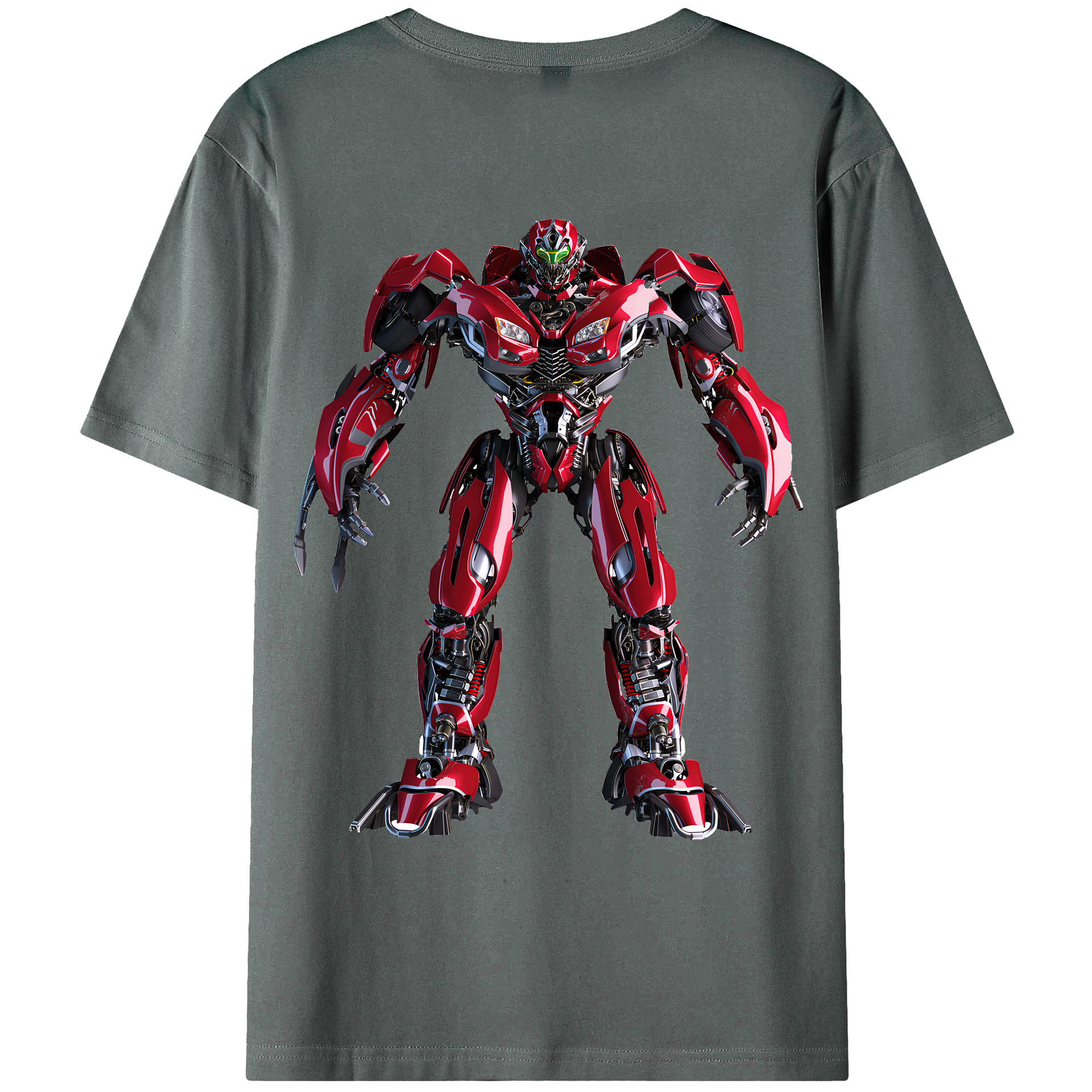 （画像用） Transformers トランスフォーマー 綿100％ メンズ半袖Tシャツ（バックプリント） 通気性